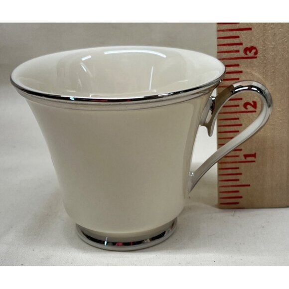 4 Lenox China Dimension Collection Solitaire Platinum Cup and Saucer Sets - Picture 8 of 9
